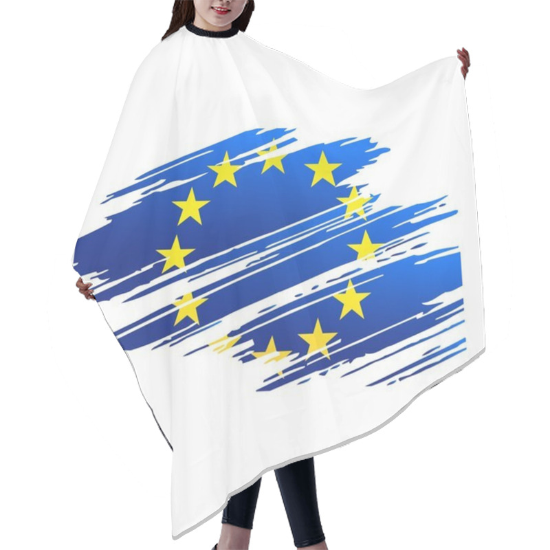 Personality  Flag European Union In The Form Traces Brush Hair Cutting Cape