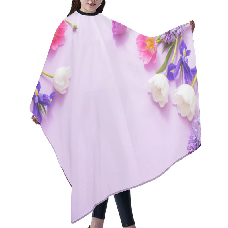 Personality  Beautiful Flowers On Paper Background Hair Cutting Cape