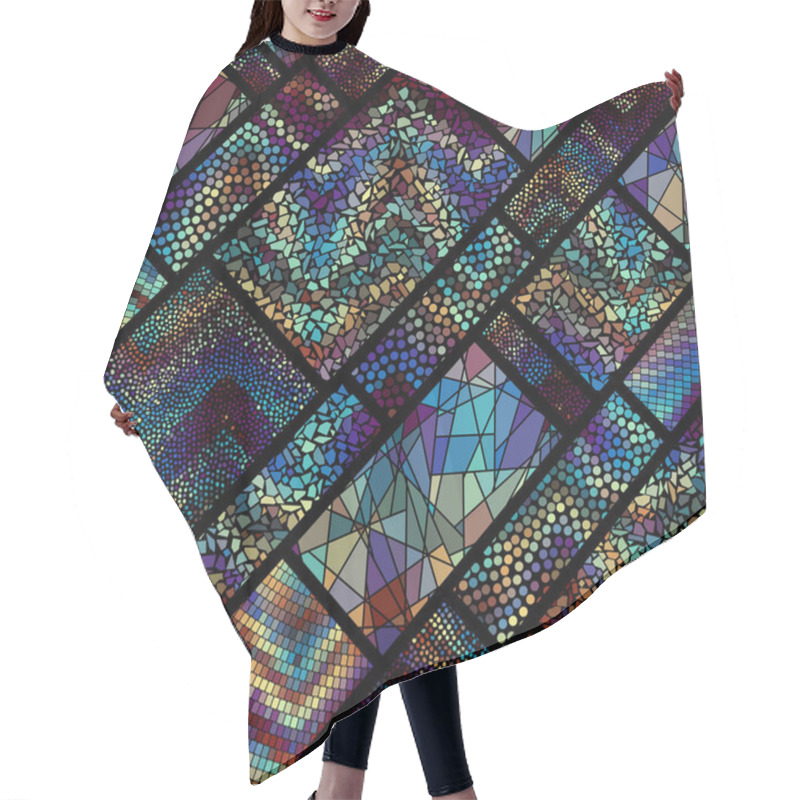 Personality  Seamless Mosaic Pattern Hair Cutting Cape