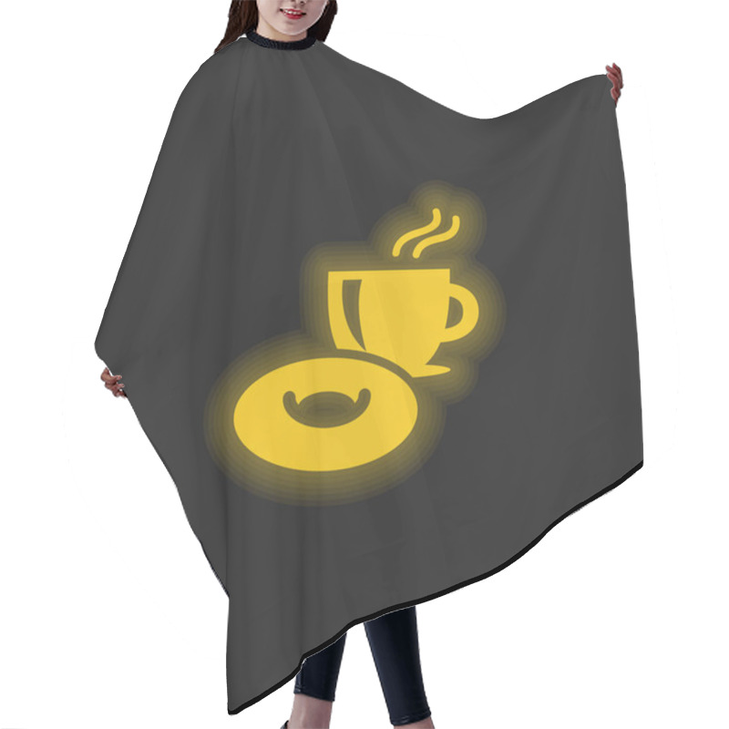 Personality  Breakfast Time Yellow Glowing Neon Icon Hair Cutting Cape