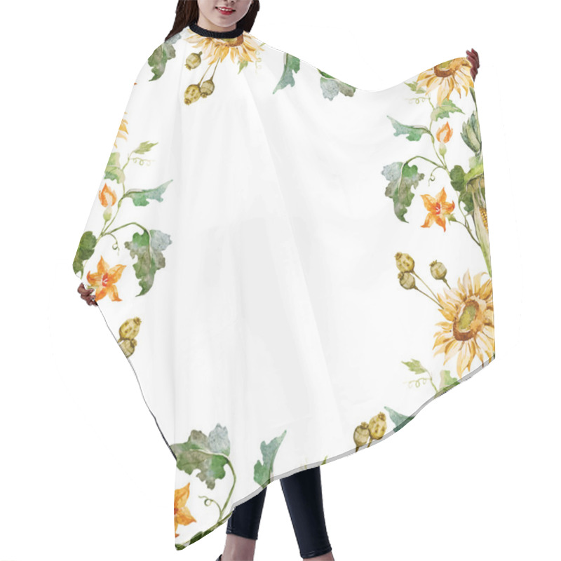 Personality  Sunflower Frame Hair Cutting Cape