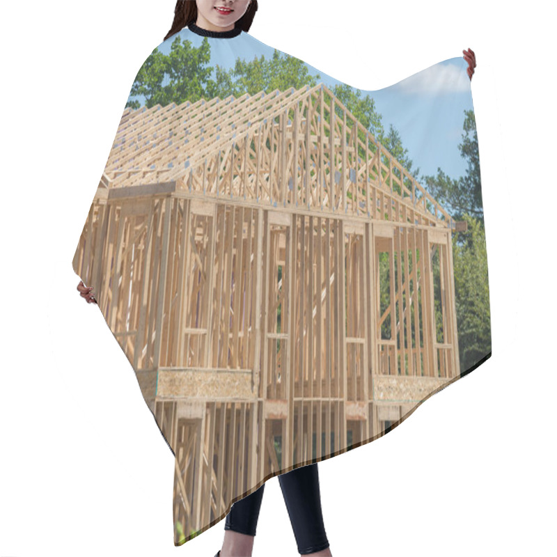 Personality  Rafters And Frame Of A New House Build Wooden Wall Beam Hair Cutting Cape