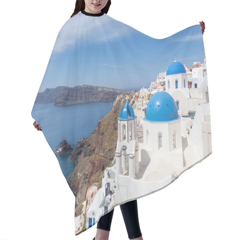 Personality  Blue And White Church Of Oia Village On Santorini Island. Greece Hair Cutting Cape