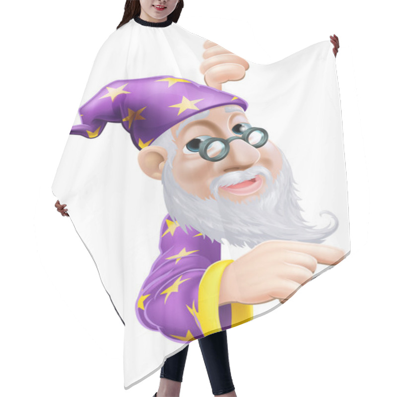 Personality  Friendly Wizard Pointing Hair Cutting Cape