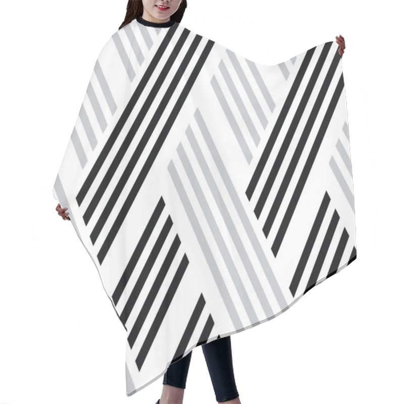 Personality  Pattern With Black And Silver Gray Stripes Hair Cutting Cape