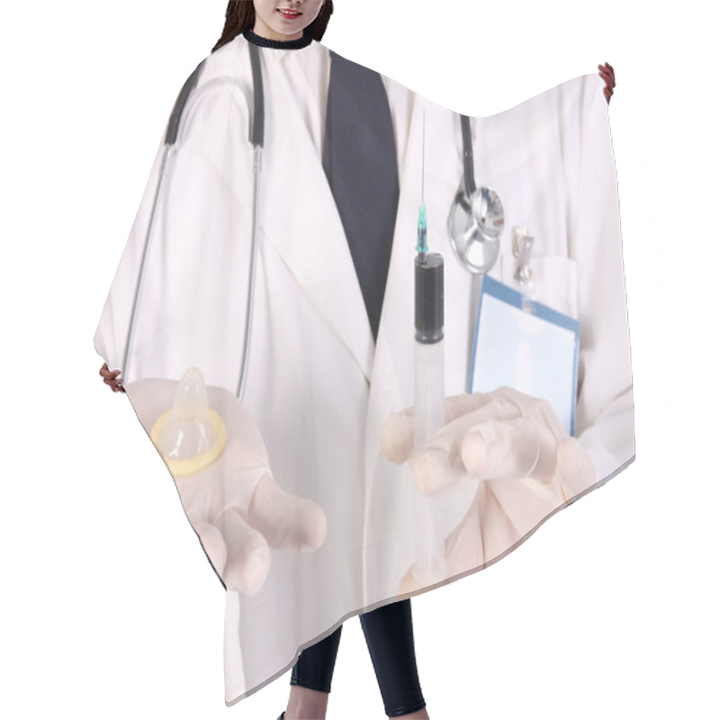 Personality  Condom And Injection Hair Cutting Cape