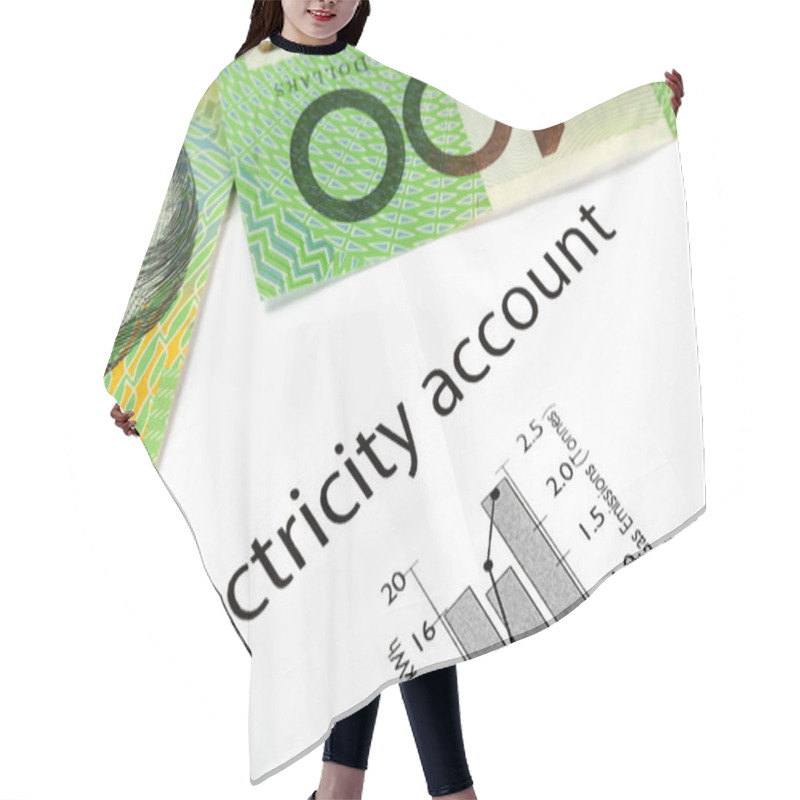 Personality  Electricity Account With Australian Money Hair Cutting Cape