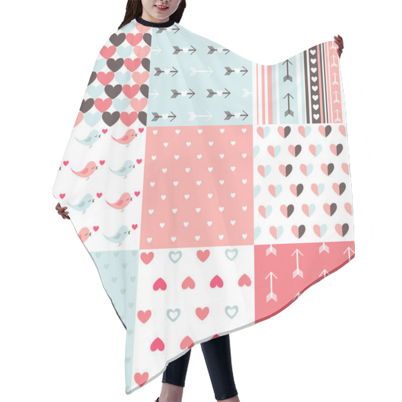 Personality  Seamless Pattern Valentine's Day Hair Cutting Cape