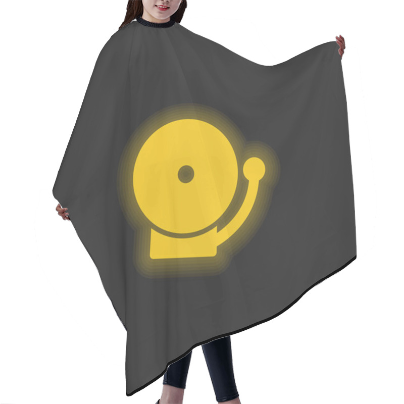 Personality  Alarm Siren Yellow Glowing Neon Icon Hair Cutting Cape