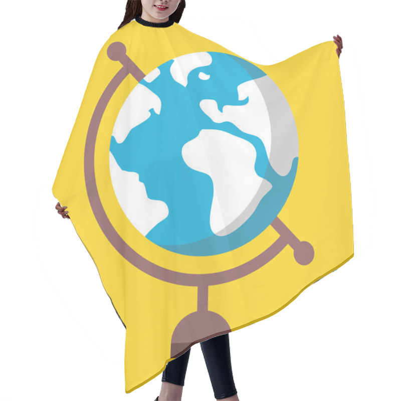 Personality  Vector Globe Icon Hair Cutting Cape