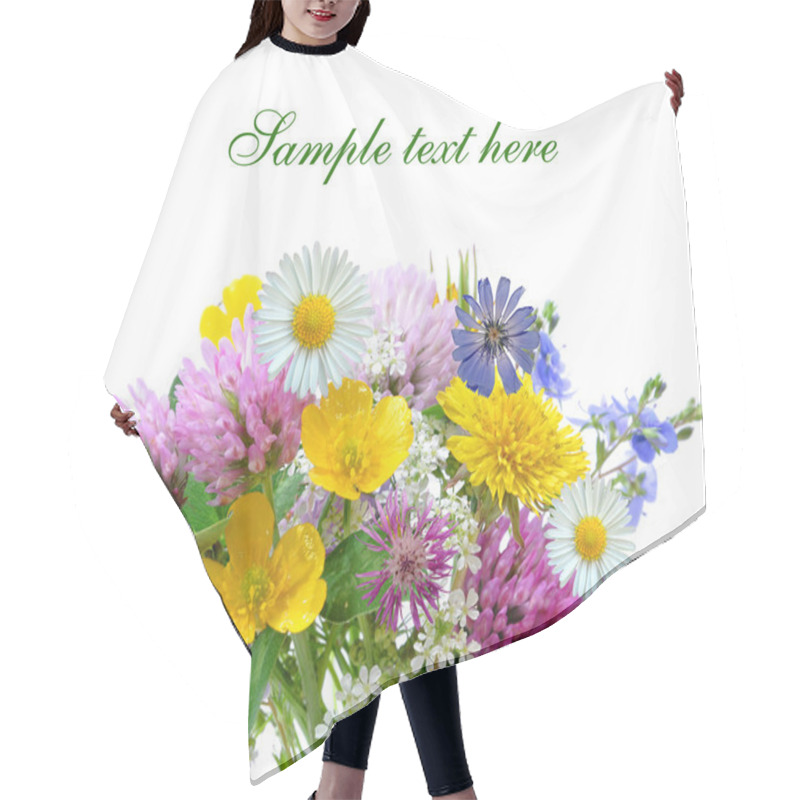 Personality  Meadow Flowers Isolated Hair Cutting Cape