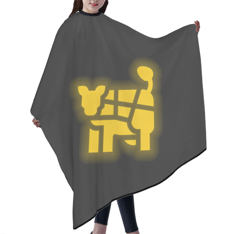 Personality  Beef Yellow Glowing Neon Icon Hair Cutting Cape