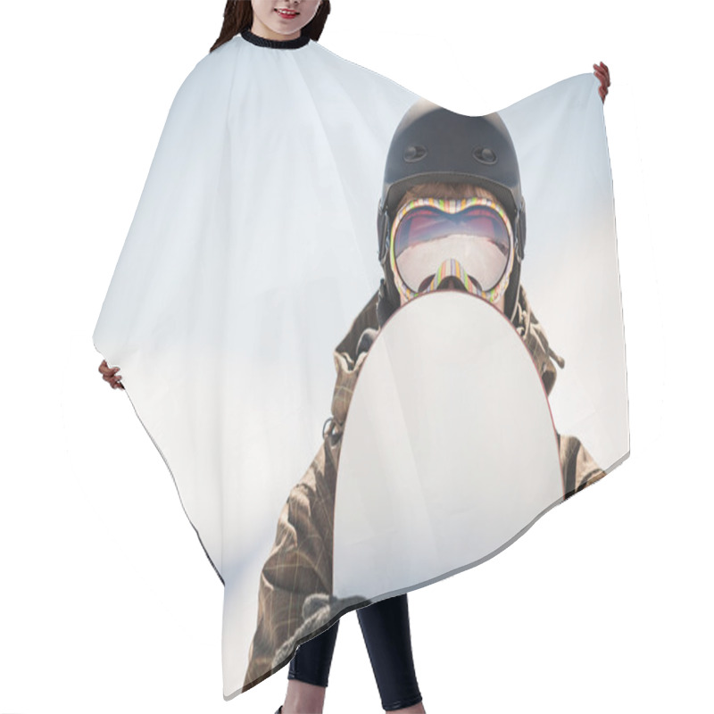 Personality  Snowboard And  Snowboarder Hair Cutting Cape