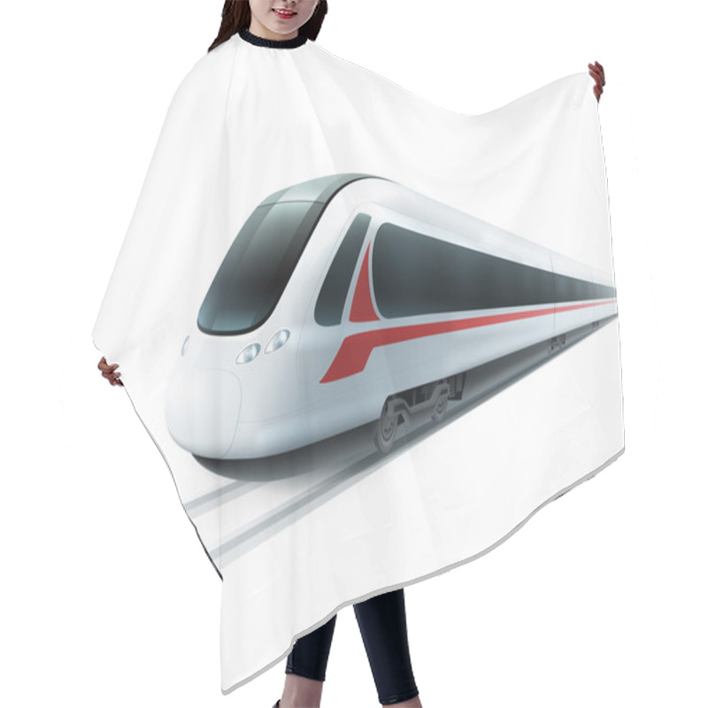 Personality  High-Speed Train Realistic Isolated Image  Hair Cutting Cape