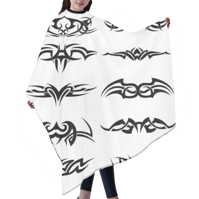 Personality  Set Of Tribal Tattoo Including Hair Cutting Cape