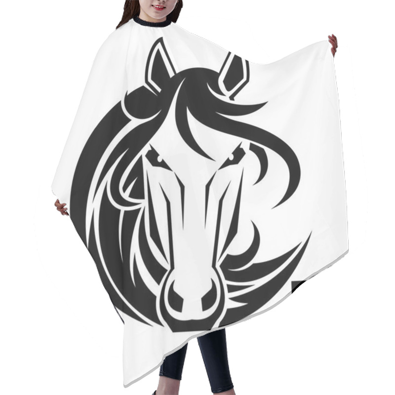 Personality  Horse Head Logo Hair Cutting Cape