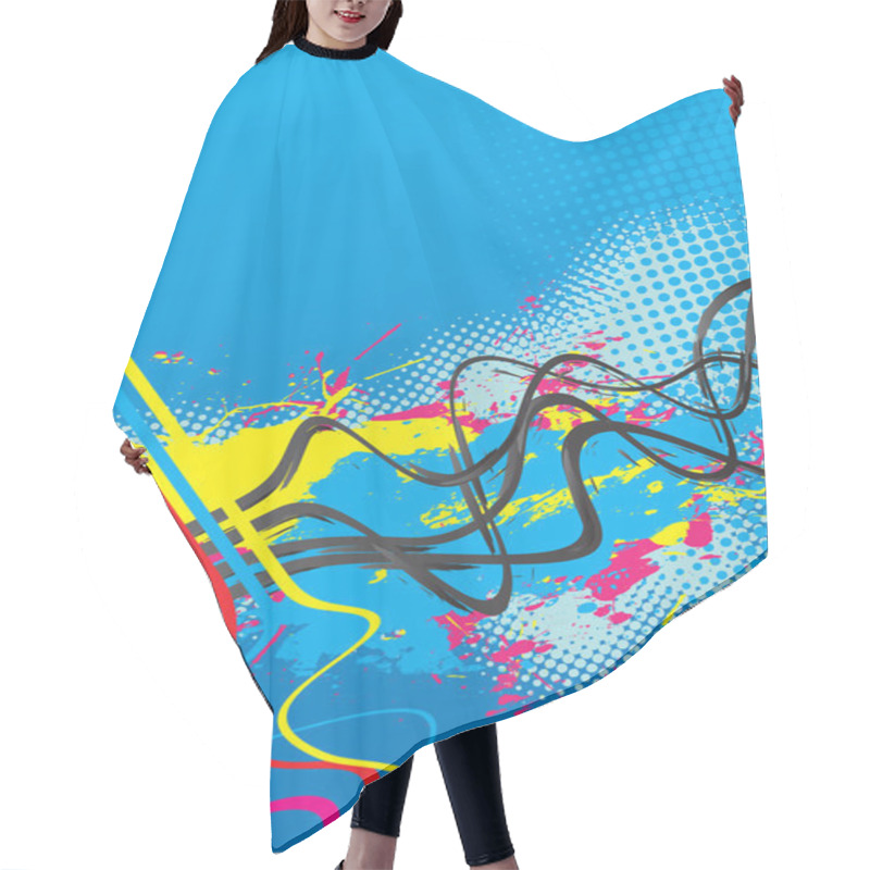 Personality  Squiggle Lines Splatter Vector Hair Cutting Cape