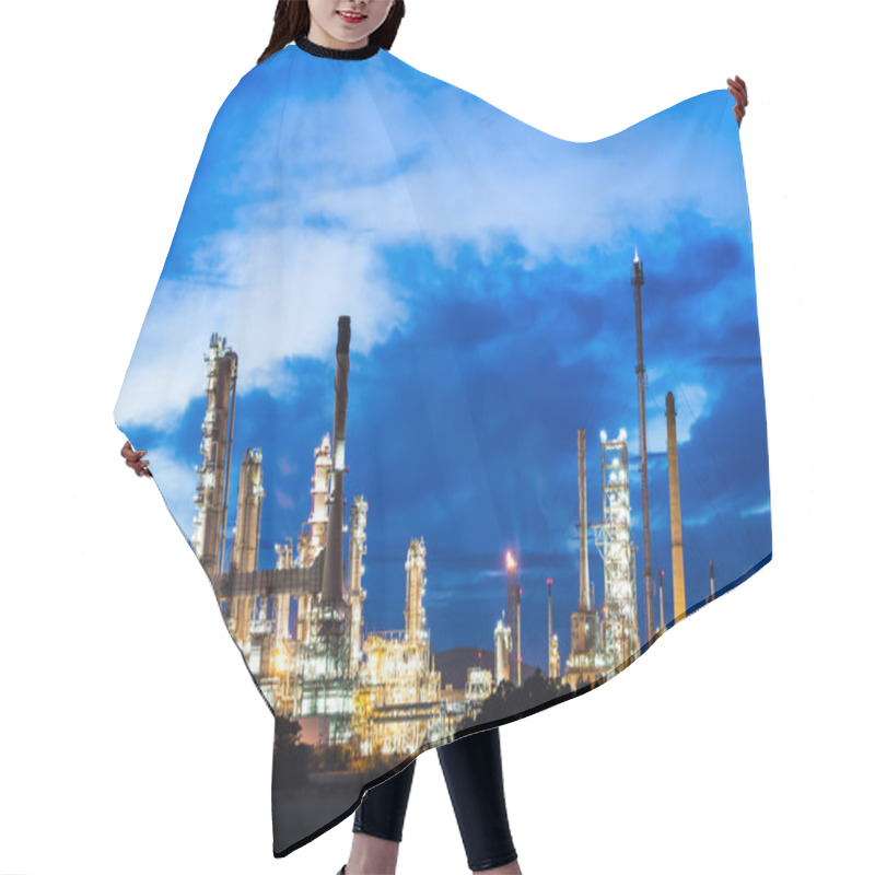 Personality  Oil Refinery Plant At Twilight Morning Hair Cutting Cape