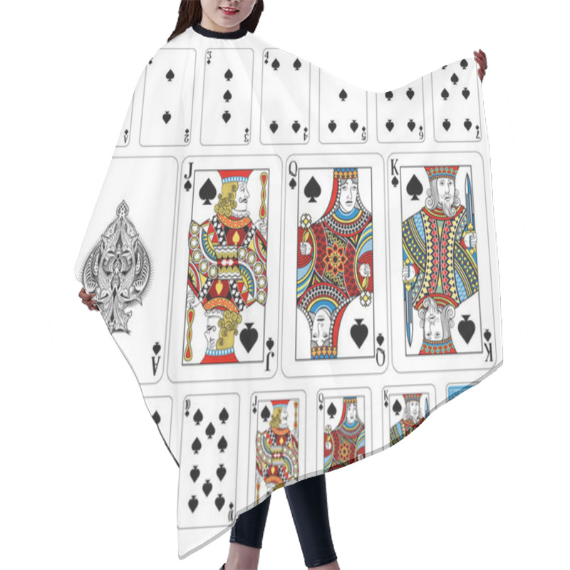 Personality  Poker Size Spade Playing Cards Plus Reverse Hair Cutting Cape