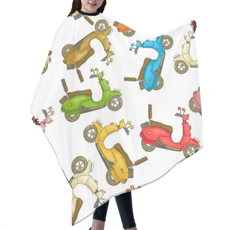 Personality  Scooters Cartoon Pattern Hair Cutting Cape