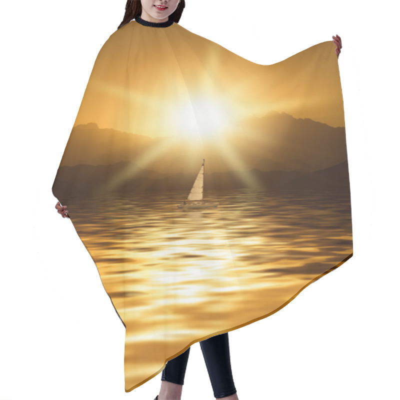 Personality  Sunrise In Mountains Hair Cutting Cape