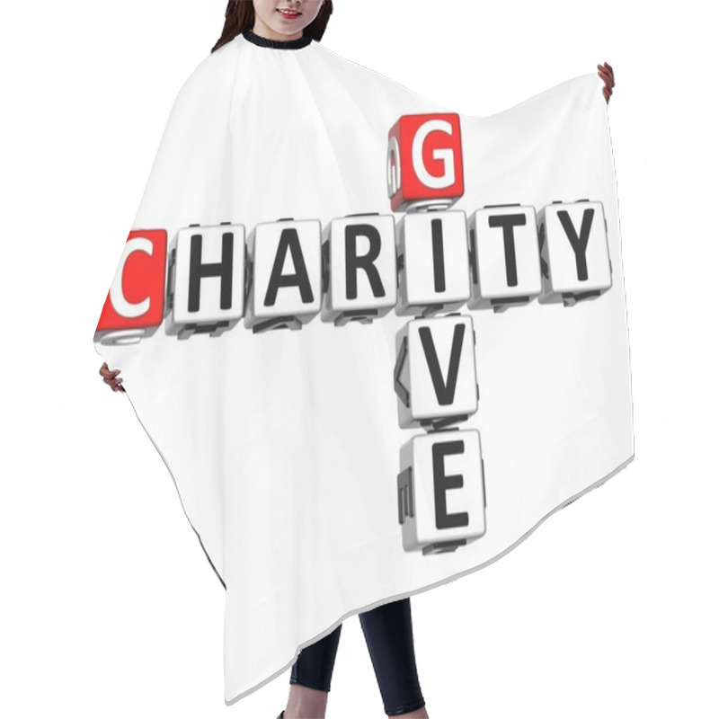 Personality  3D Crossword Give Charity On White Background Hair Cutting Cape