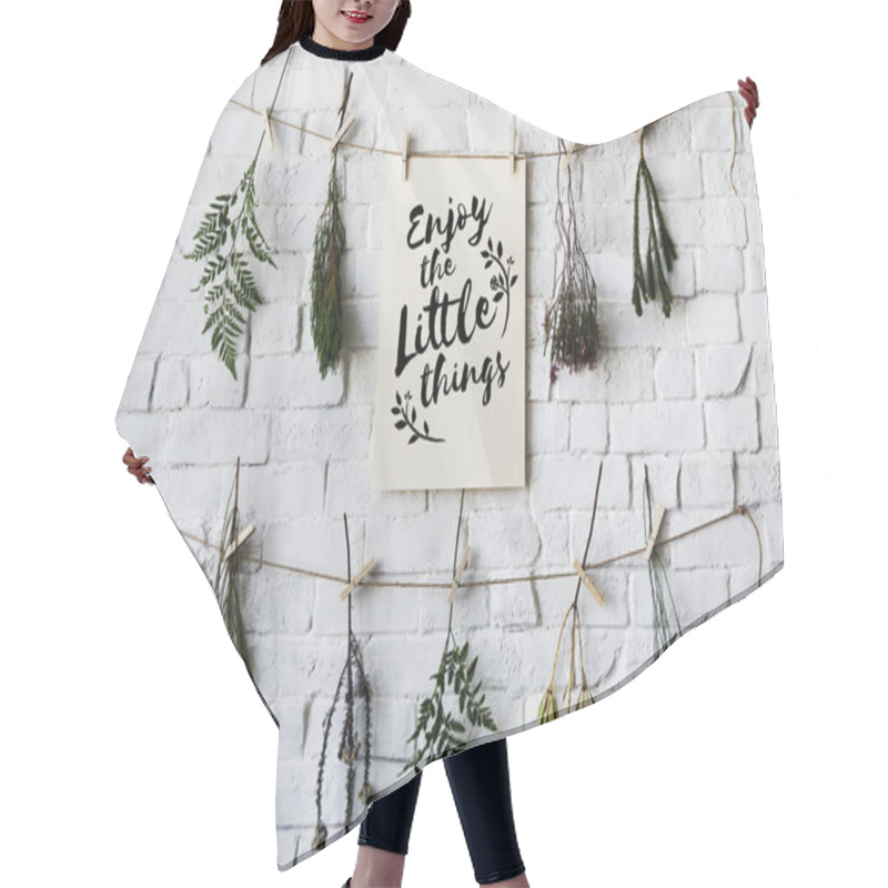 Personality  Letter With Dry Flowers On Wall Hair Cutting Cape