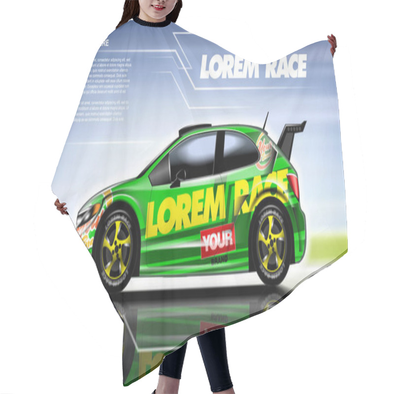 Personality  Digital Vector Green 2 Seats Sedan Sport Hair Cutting Cape