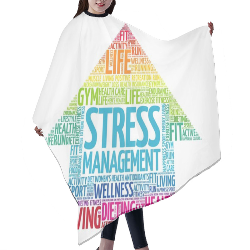 Personality  Stress Management Arrow Word Cloud Hair Cutting Cape