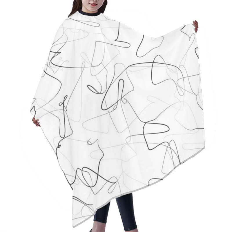 Personality  Random Irregular Shapes Pattern Hair Cutting Cape