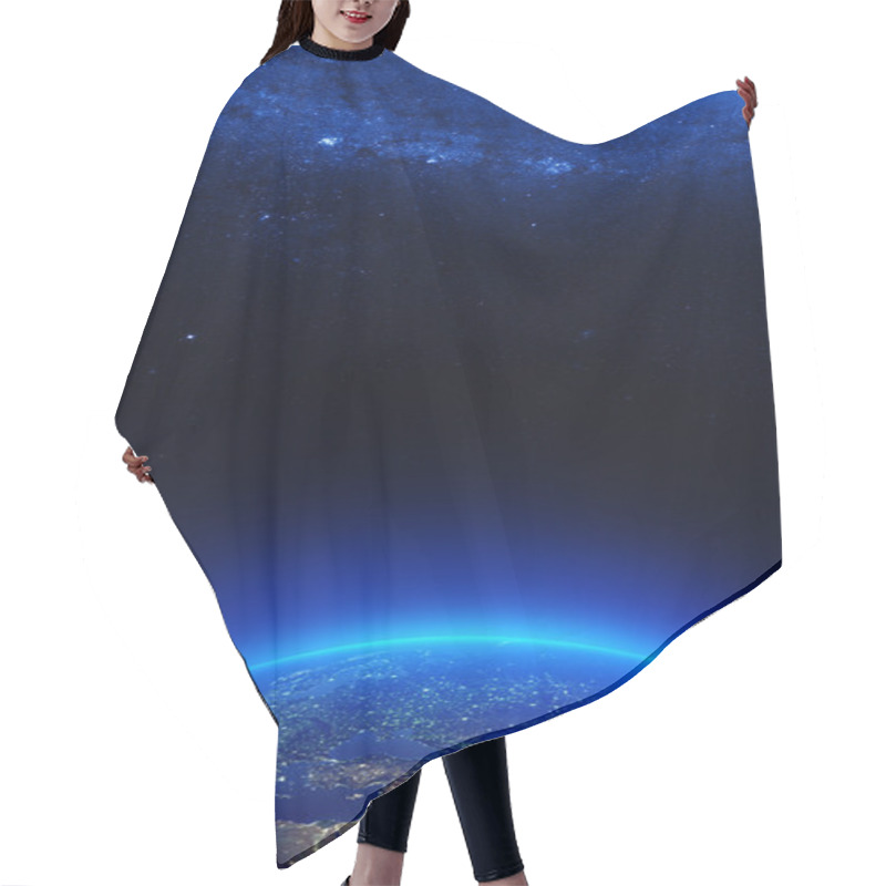 Personality  Earth At Night With City Lights Hair Cutting Cape