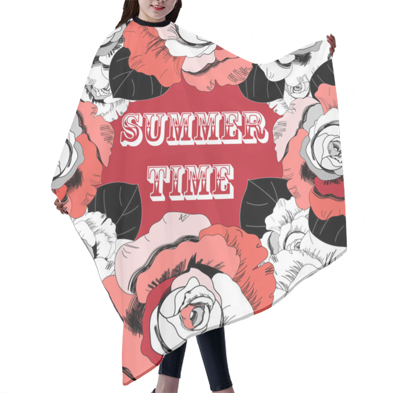 Personality  Summer Floral Background Hair Cutting Cape