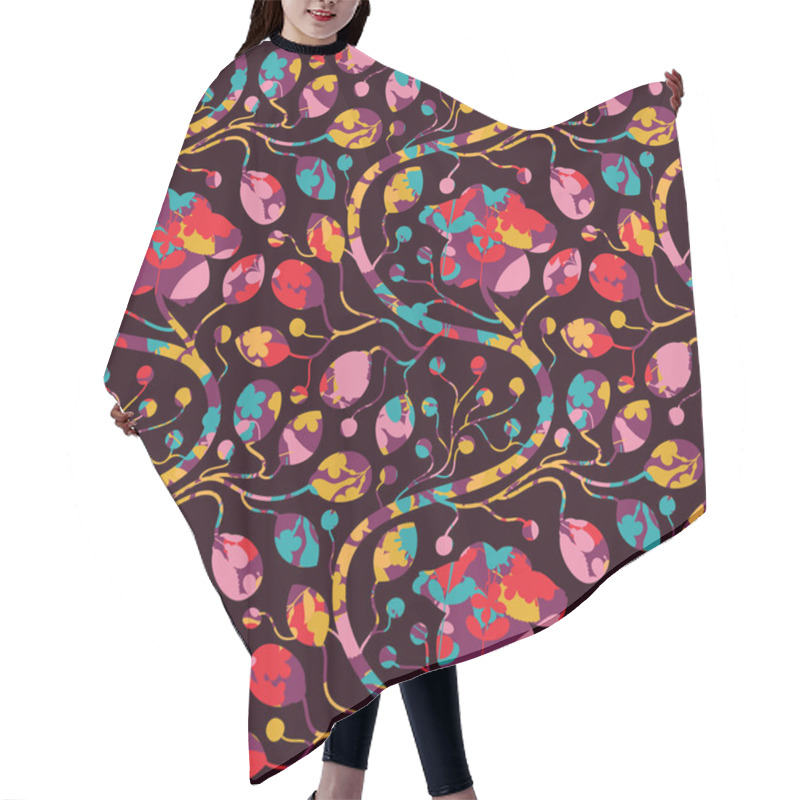 Personality  Seamless Floral Pattern Hair Cutting Cape