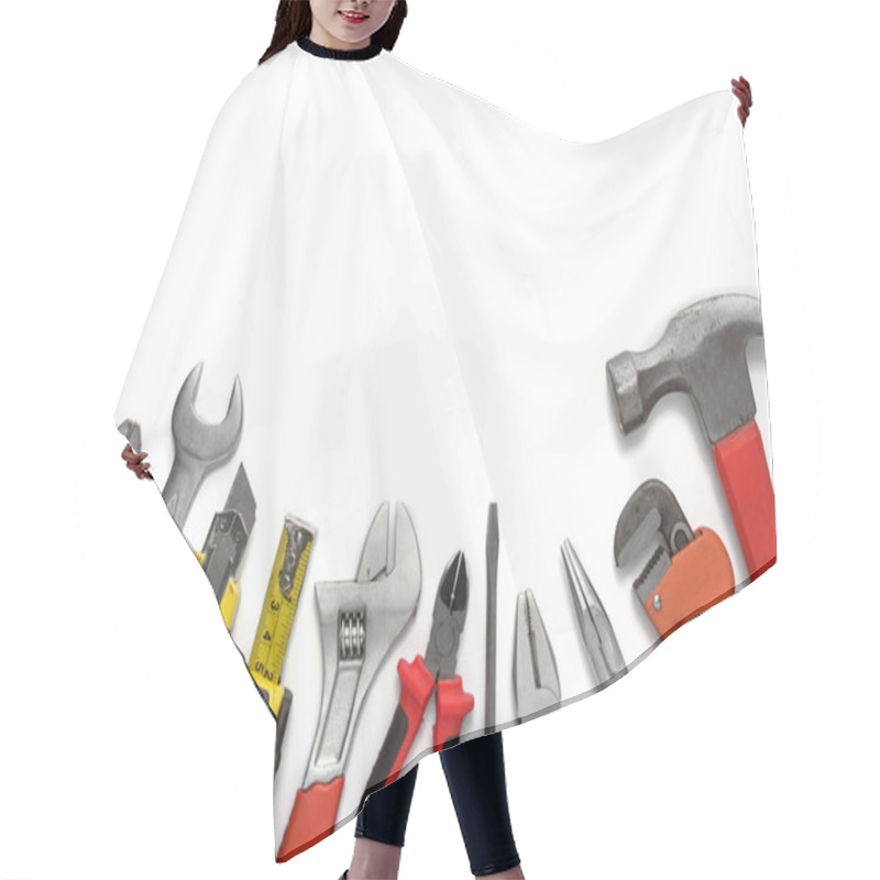 Personality  Many Tools On White Background Hair Cutting Cape