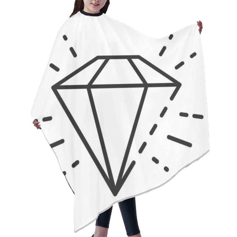 Personality  Diamond Icon, Outline Style Hair Cutting Cape