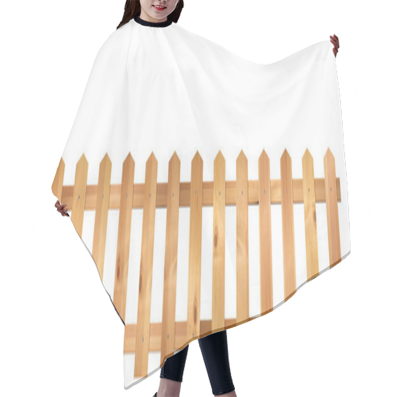 Personality  Wooden Fence Isolated On A White Background. Rural Building Hair Cutting Cape