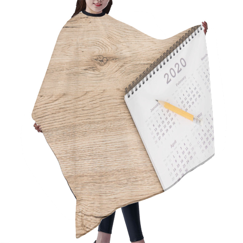 Personality  High Angle View Of Calendar Of 2020 Year And Pencil On Wooden Background Hair Cutting Cape