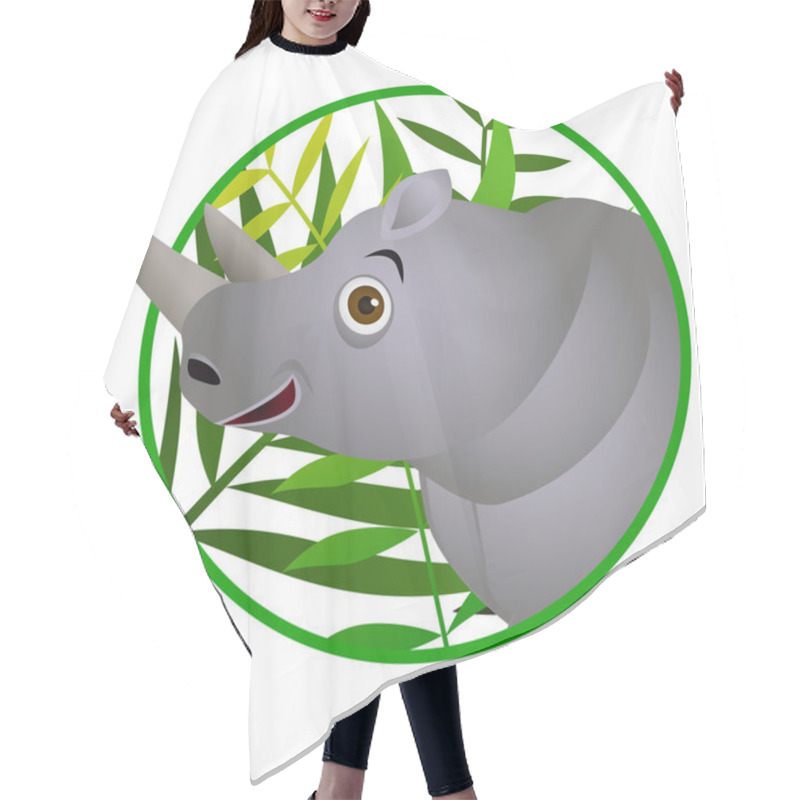 Personality  Rhino Cartoon Hair Cutting Cape