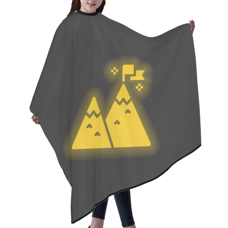 Personality  Achievement Yellow Glowing Neon Icon Hair Cutting Cape