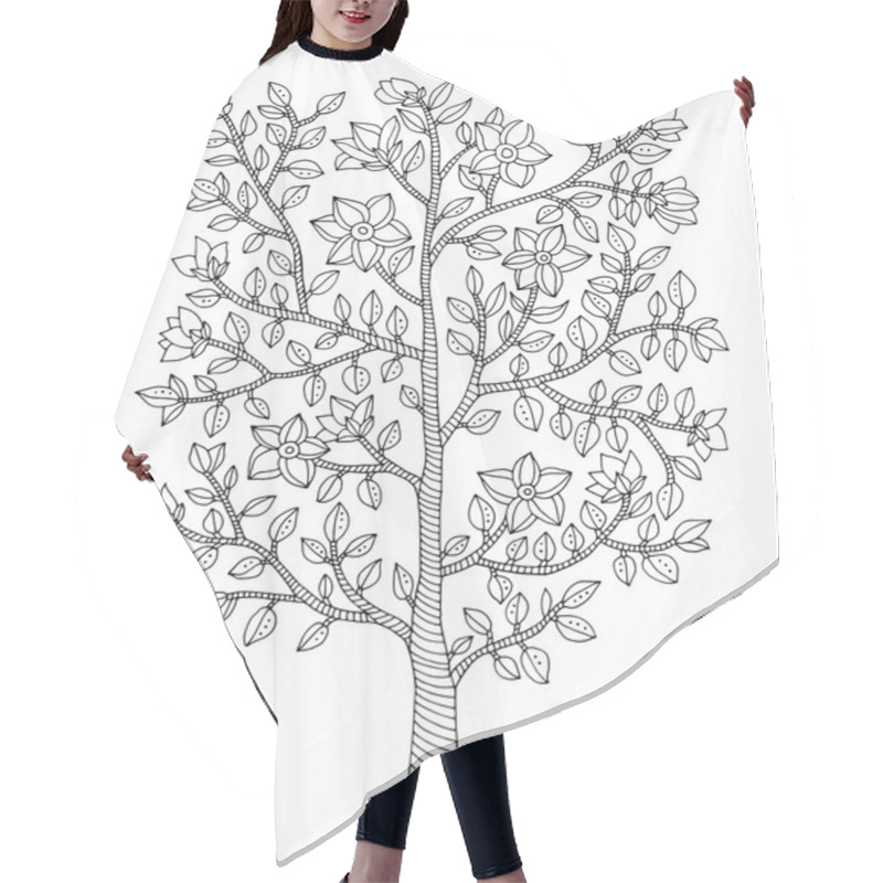 Personality  Abstract Flowers On Branch Hair Cutting Cape