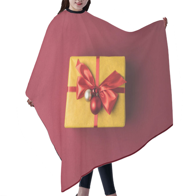 Personality  Christmas Gift With Ribbon Hair Cutting Cape