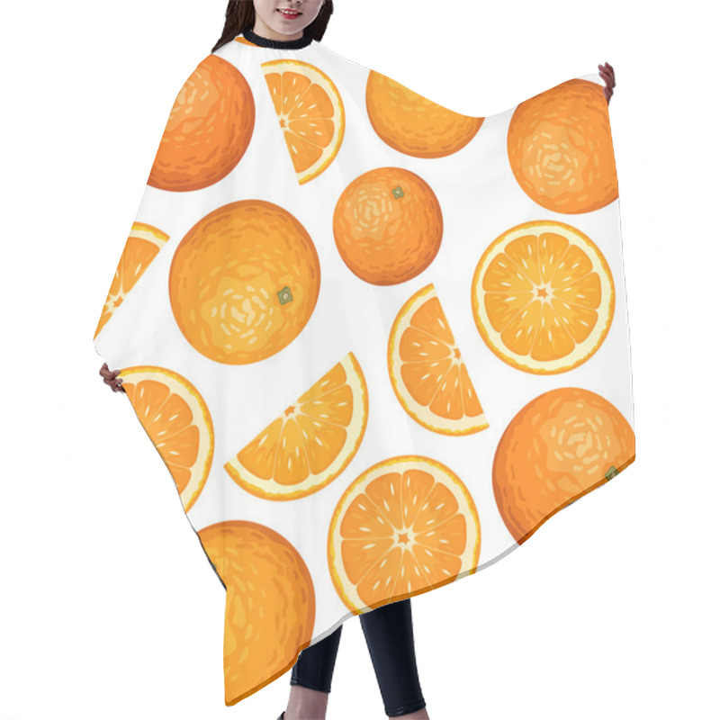 Personality  Seamless Background With Oranges. Vector Illustration. Hair Cutting Cape