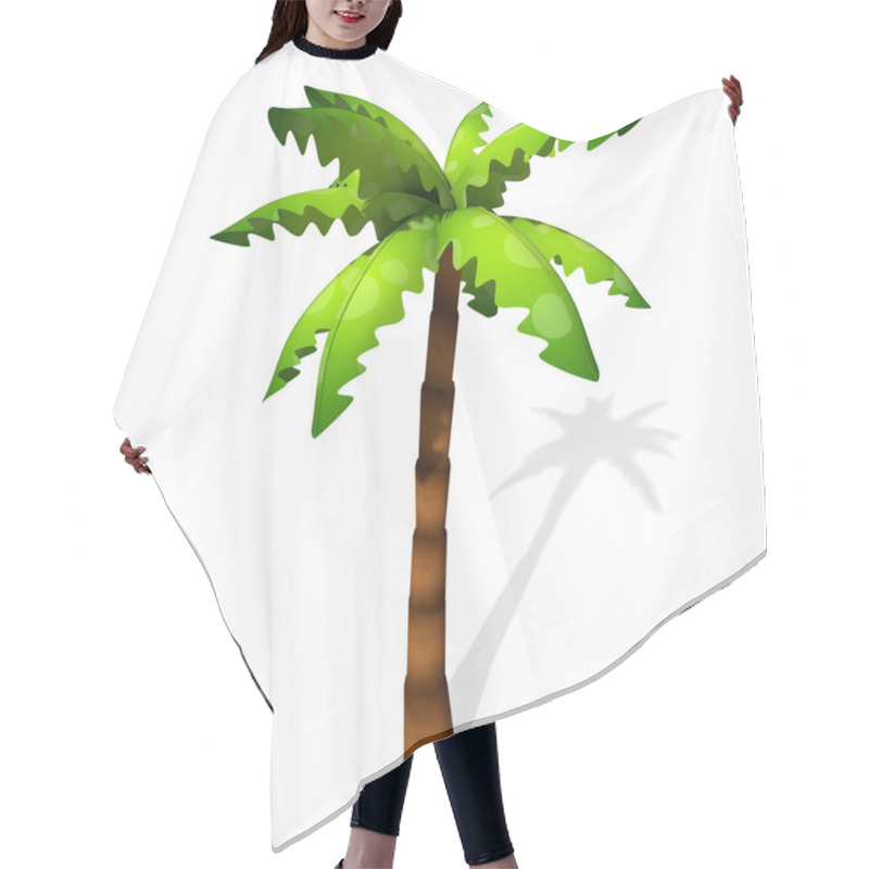 Personality  Illustration Of Cartoon Palm Tree Hair Cutting Cape