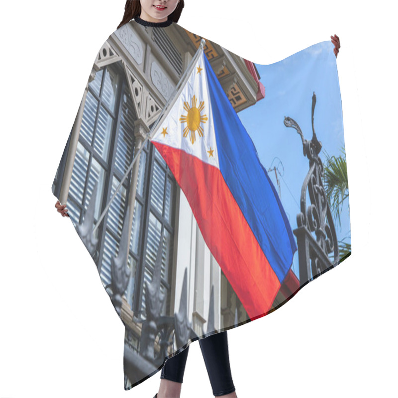 Personality  Philippine National Flag Hoisted At Malacanang Palace, Manila , Philippines Hair Cutting Cape