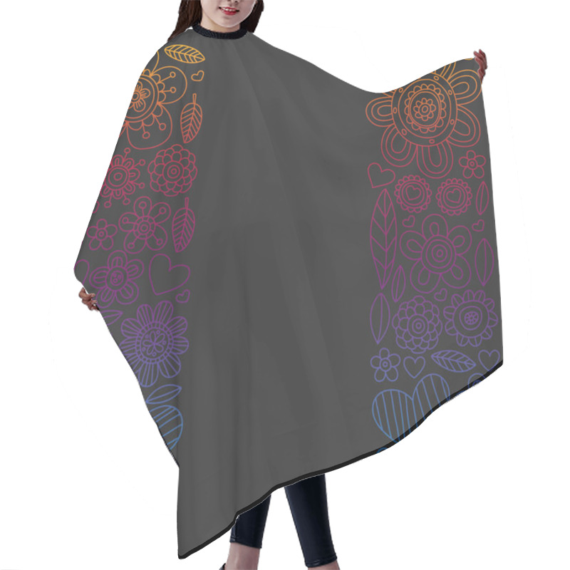 Personality  Vector Pattern With Doodle Flowers And Leaves Hair Cutting Cape