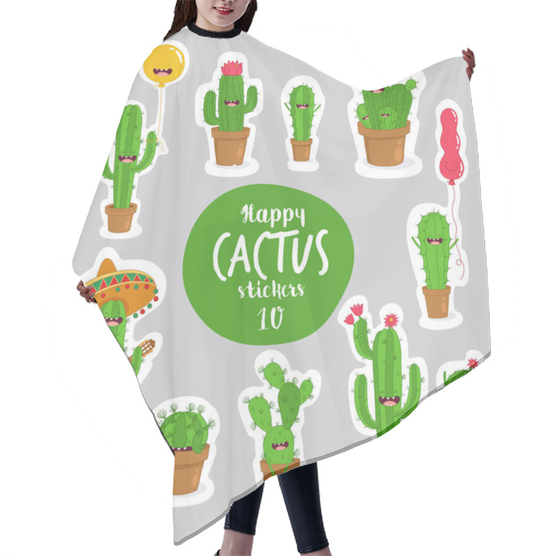 Personality  Funny Cactus Plants Hair Cutting Cape