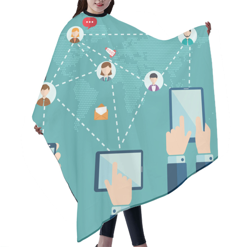 Personality  Worldwide Communication Concept Hair Cutting Cape