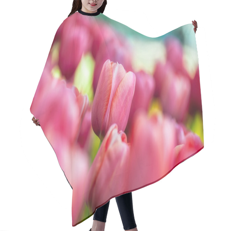 Personality  Beautiful Pink Tulips Hair Cutting Cape