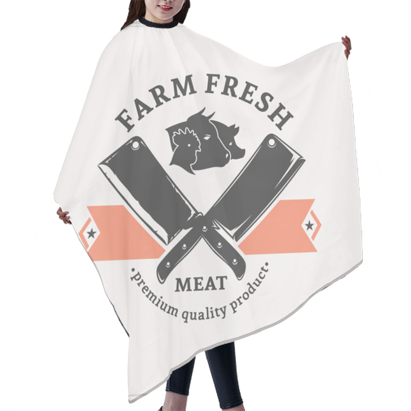 Personality  Butchery Logo, Meat Label Template Hair Cutting Cape