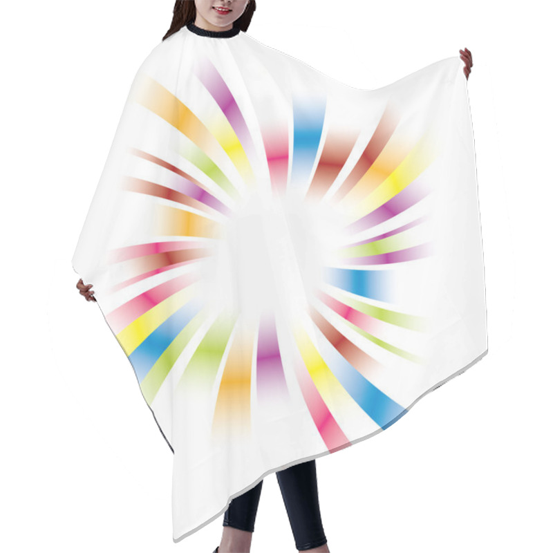 Personality  Rainbow Burst Design Hair Cutting Cape